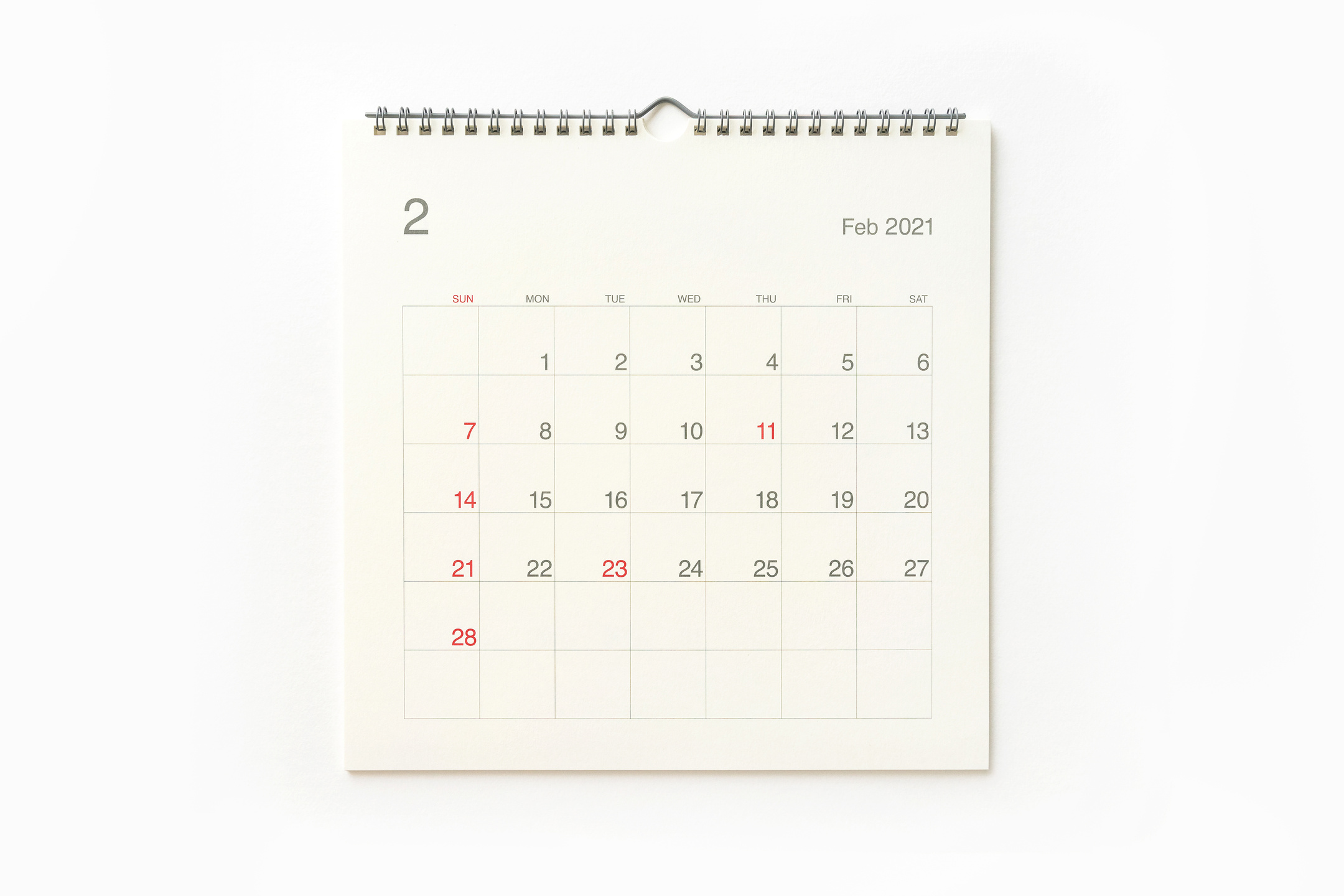  Calendar on White Background. Calendar Background